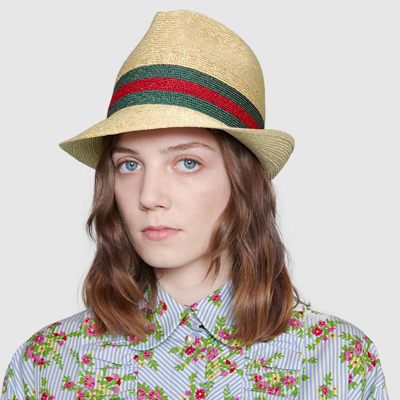 gucci trilby straw hat