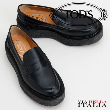 tods platform loafers