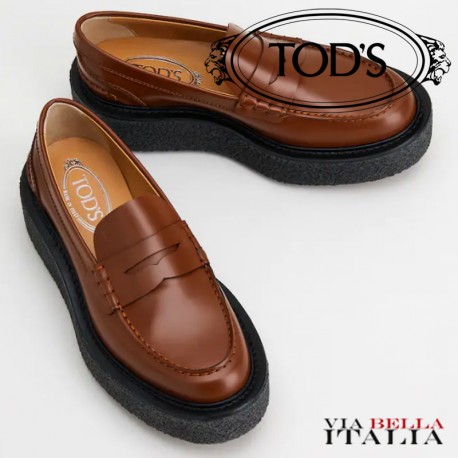 brown platform loafers