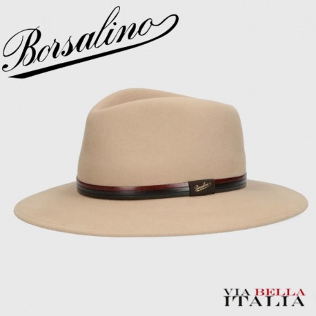 【Borsalino】レザーリボン カントリーハット