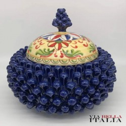 Ceramica di Caltaginone Pigna Biscottiera H 23cm