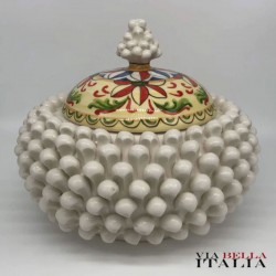 Caltaginone ceramic Pigna Biscuit jar H 23cm