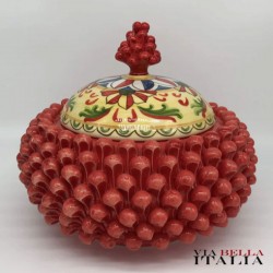 Ceramica di Caltaginone Pigna Biscottiera H 23cm