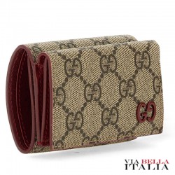 【GUCCI】GG FABRIC WALLET WITH LOGO