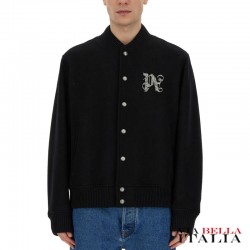 【PALM ANGELS】CAMICIA MONOGRAM IN FLANELLA DI LANA