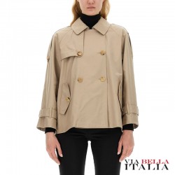 MAX MARA - TRENCH DOPPIOPETTO "THE CUBE" IN TWILL DI ANTIGOCCIA