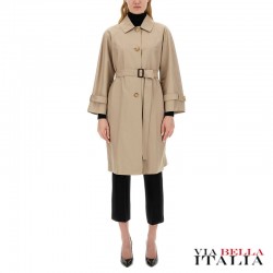 MAX MARA - TRENCH MONOPETTO "THE CUBE" IN TWILL DI ANTIGOCCIA