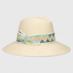 【Borsalino】Claudette Panama Quito Patterned Hatband