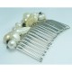 Hair clip with pearls and haematite