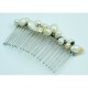 Hair clip with pearls and haematite