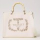 TWINSET- Canvas ‘Bloom’ shopper bag with Oval T