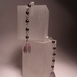 Orecchini in argento con fluorite ed ematite